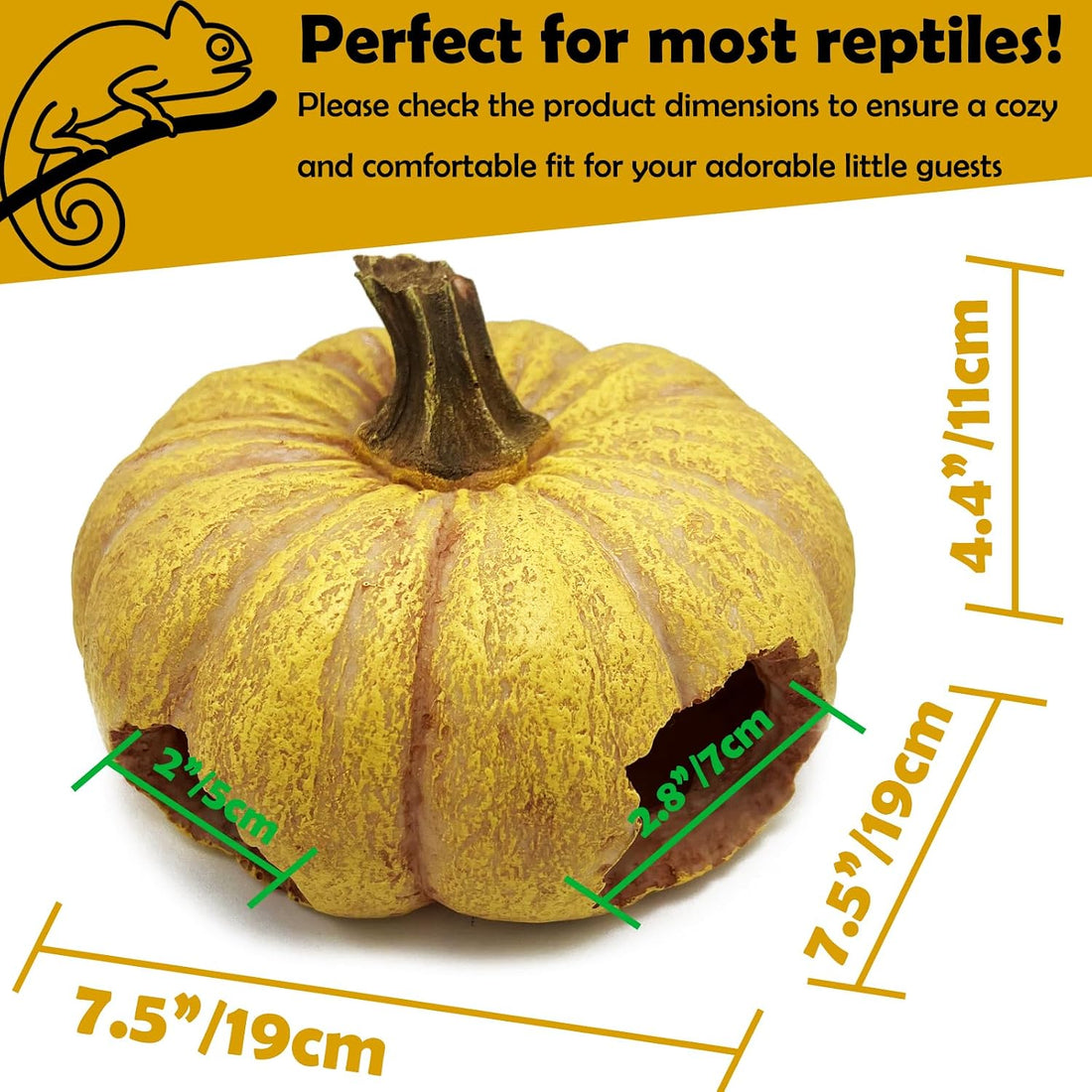 Pumpkin Leopard Gecko Hide Reptile Bearded Dragon Tank Hideout Caves