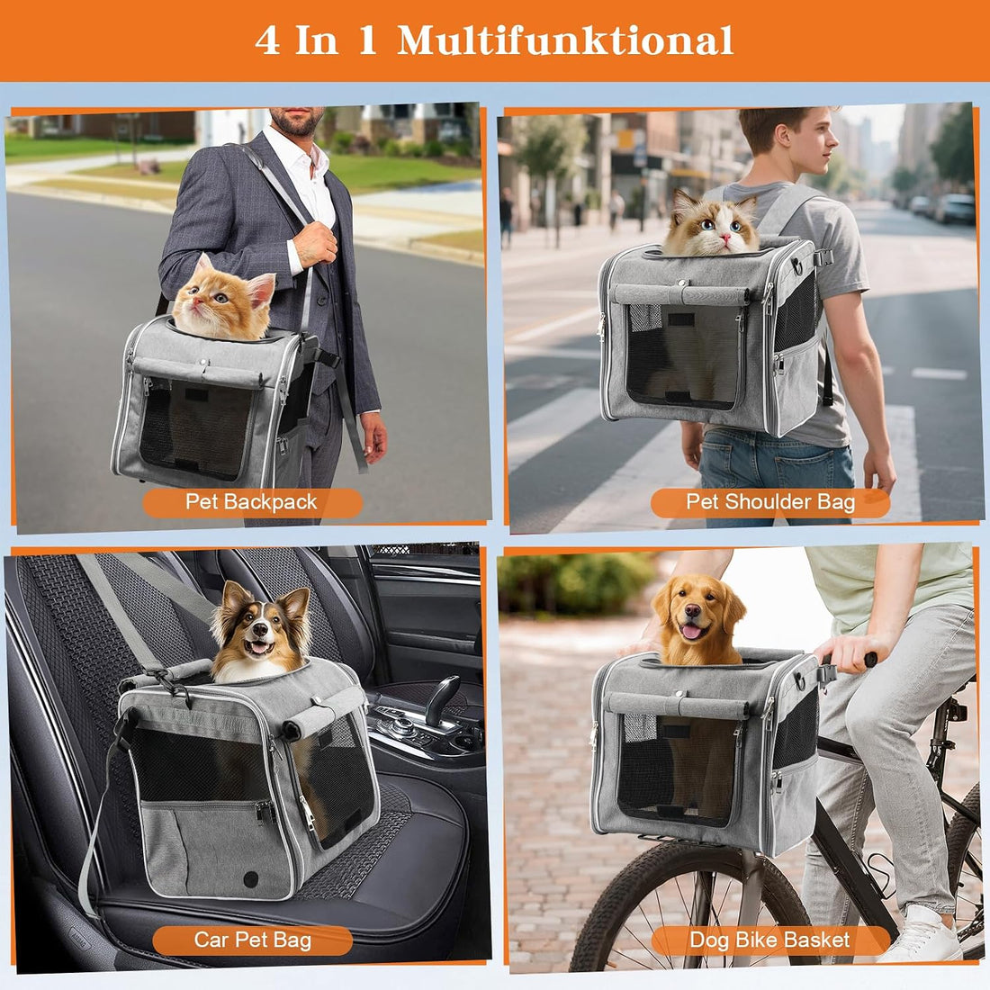 Xixter Dog Basket for Bike, Suitable for Small & Medium Pet Up to 10