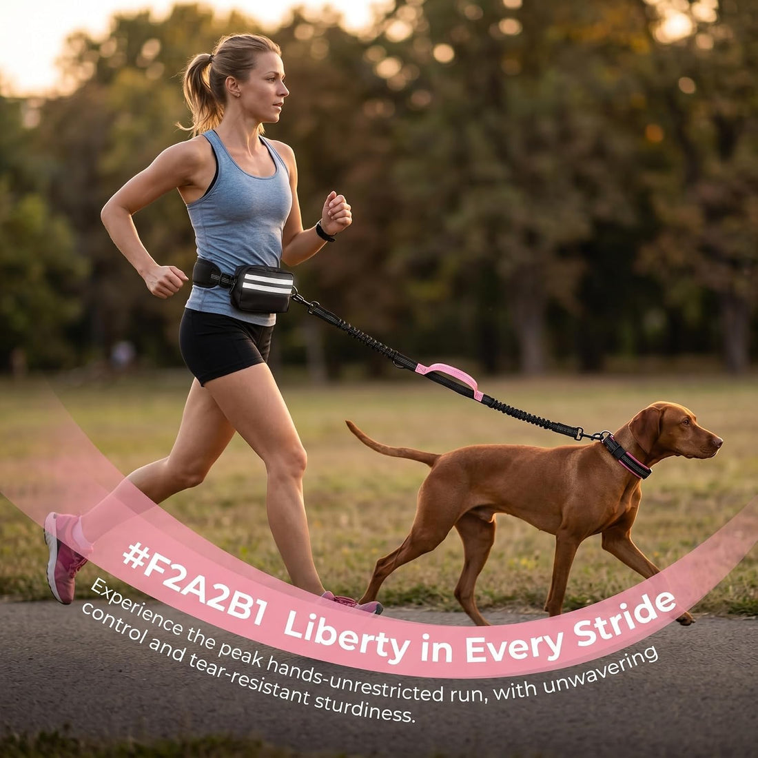 Waist Leash for Dog Walking - Adjustable Hands-Free