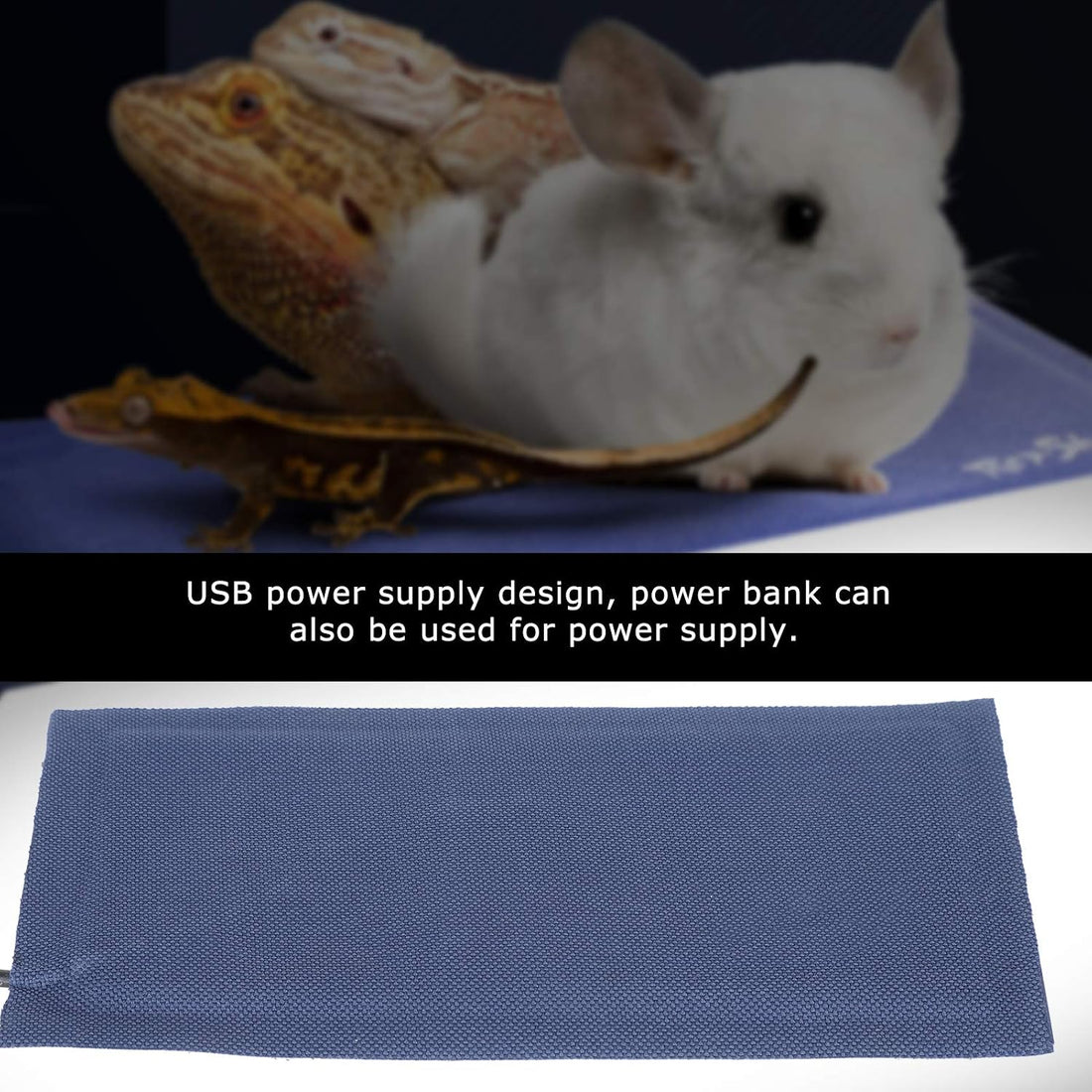 KUIDAMOS Small Reptile Heating Pad 20x10cm, 3 Level Adjustable