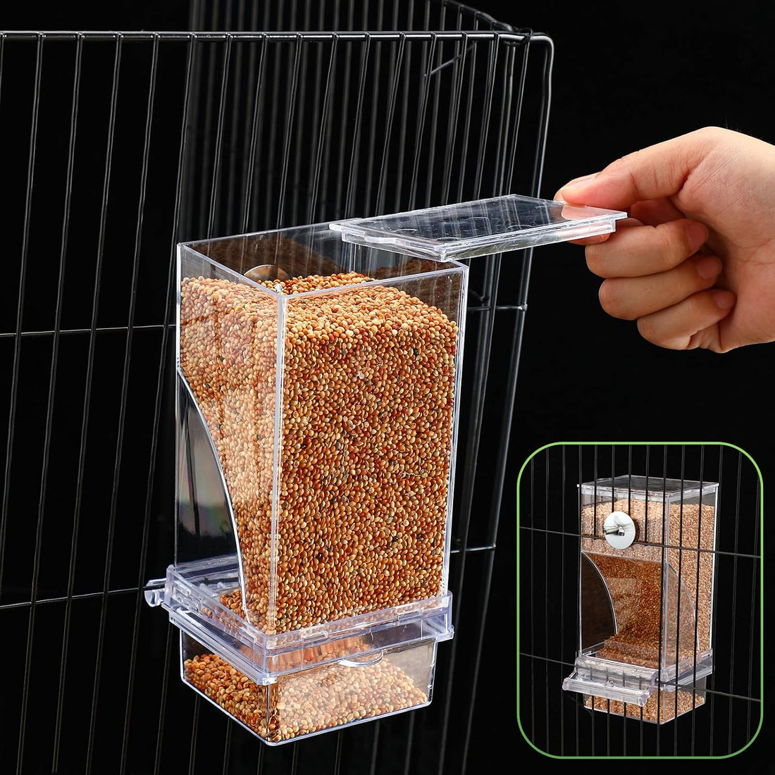 Yaomiao 4 Pcs No Mess Bird Feeders Automatic Parrot Water Dispenser