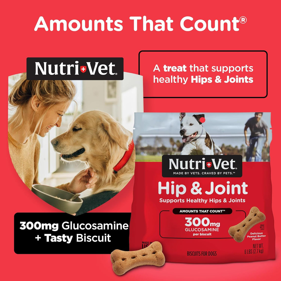 Nutri-Vet Hip & Joint Biscuits for Dogs, Dog Hip & Joint Supplement