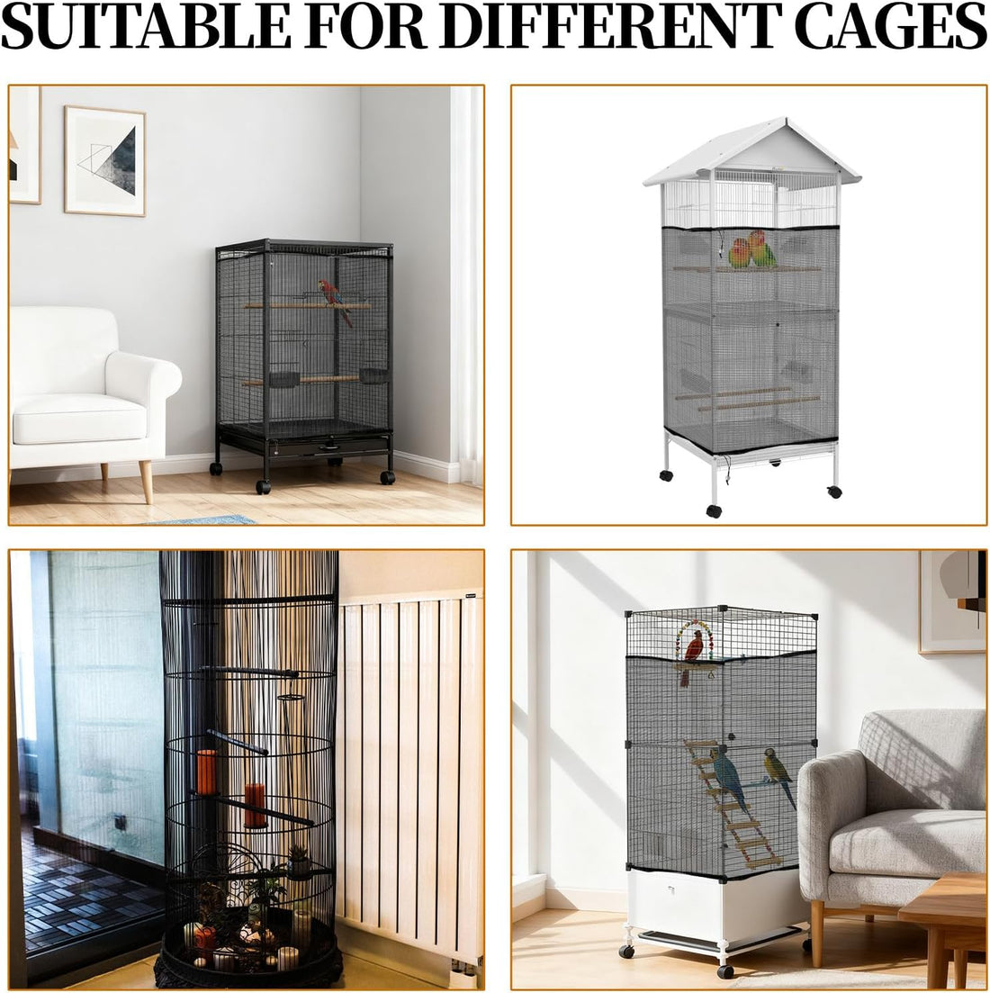 LIQWEI 1 Pc Large Bird Cage Seed Cather