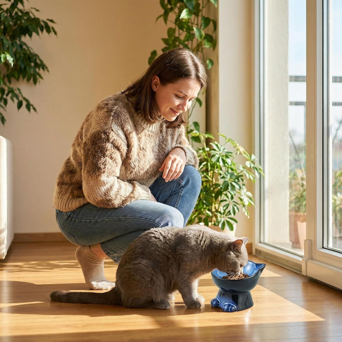 Nihow Slanted Elevated Cat Bowls