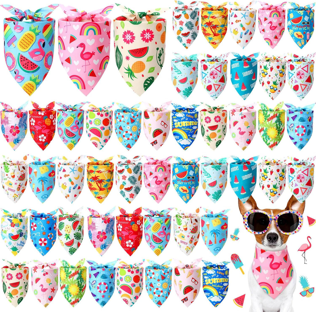 Preboun 50 Pcs Halloween Dog Bandanas Bulk