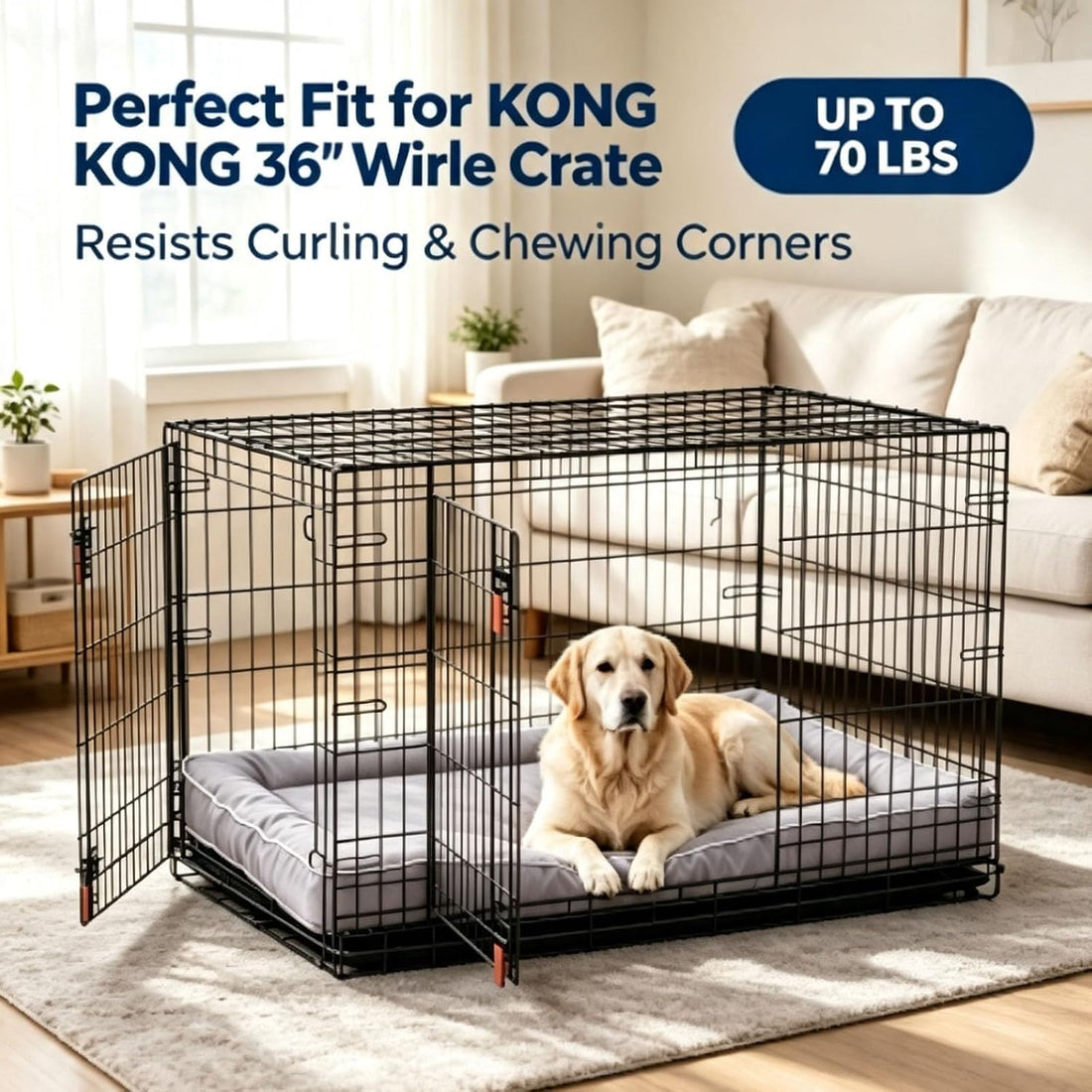 Dog Crate Mat Compatible with Kong