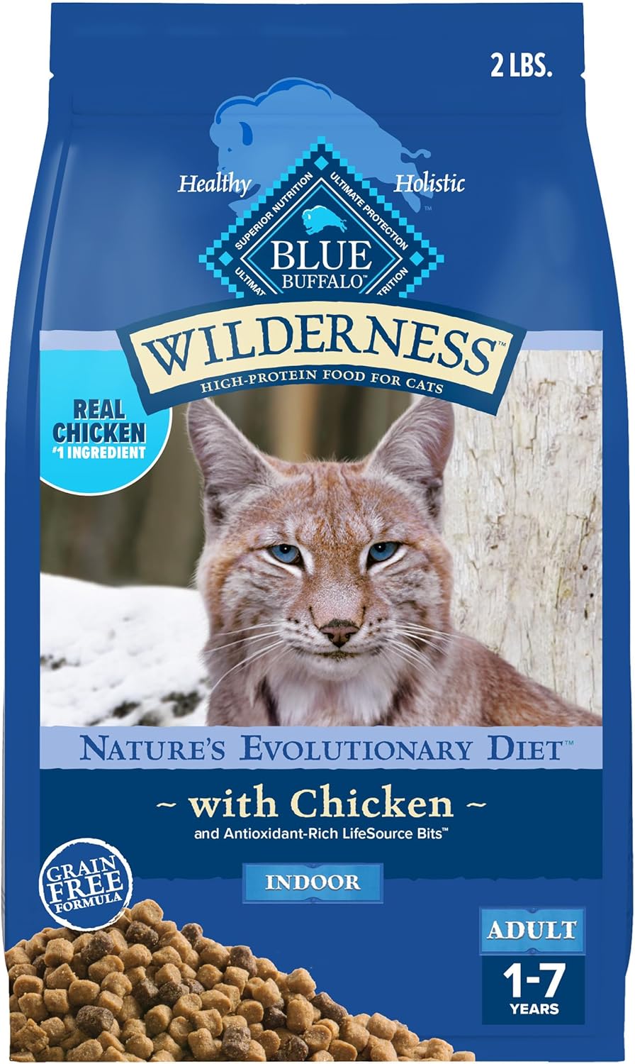 Blue Buffalo Wilderness Chicken Adult Indoor Dry Cat Food, Grain-Free