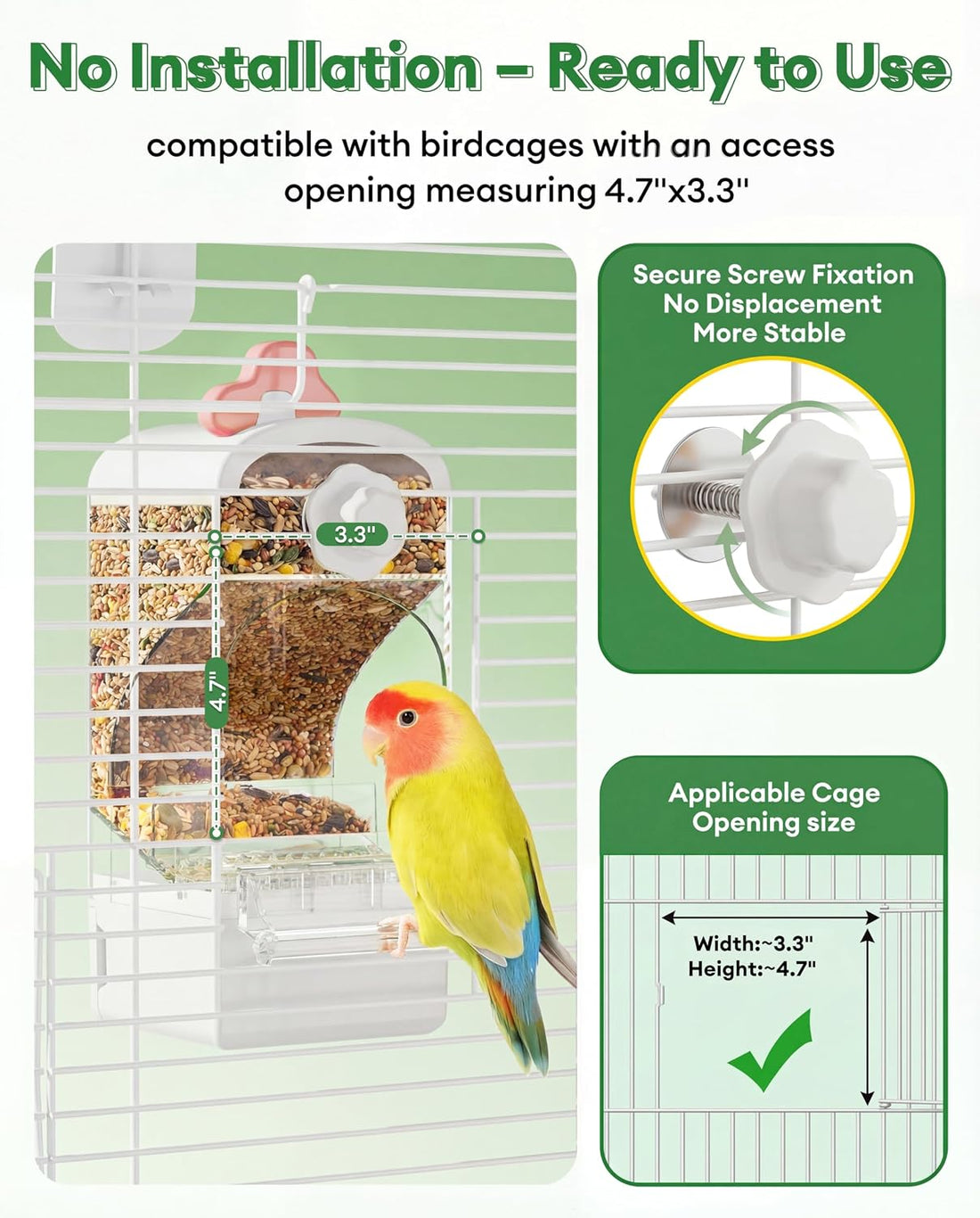Bucatstate No Mess Bird Feeder, Auto Dispenser