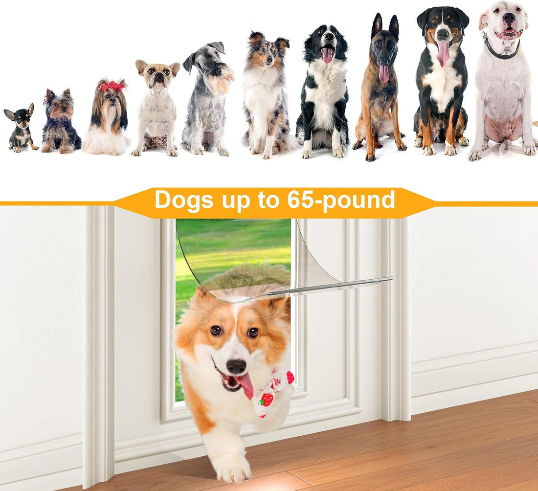 2-Pack Extra Large Transparent Dog Door Replacement Flaps Size 9 3/4"