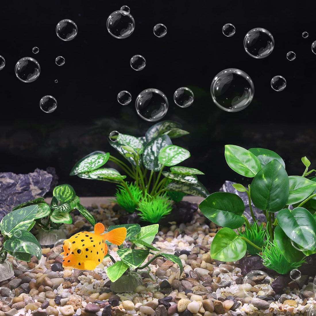 Silk Aquarium Plastic Plants Fish Tank Decor Driftwood for Fish Green