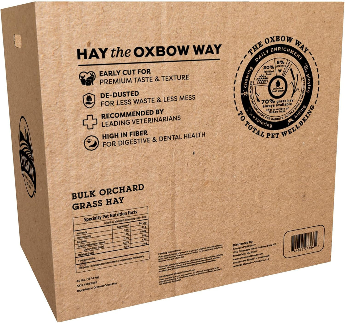 Oxbow Orchard Hay, Rabbit & Guinea Pig Hay, Hand-Sorted, De-Dusted