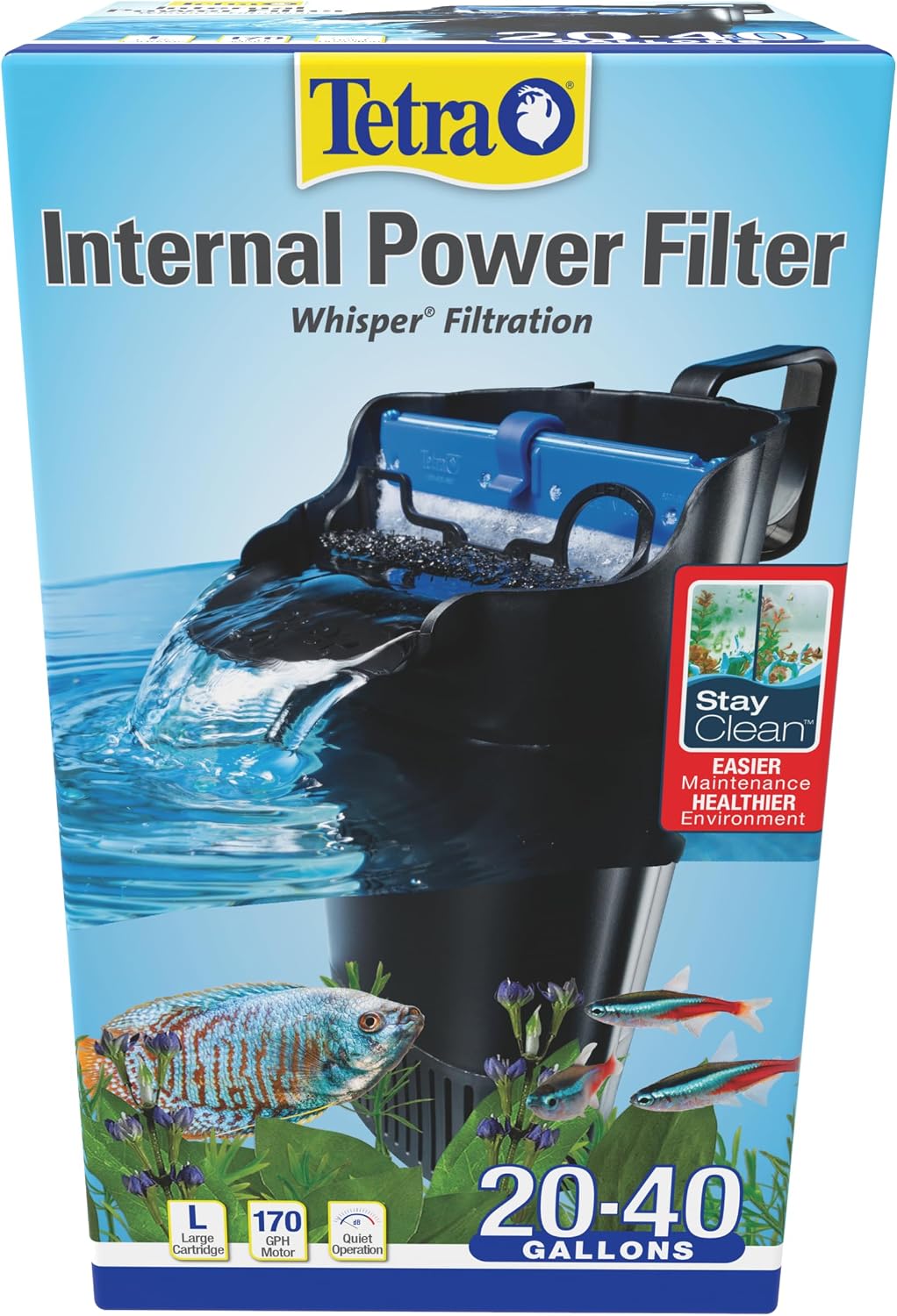 Tetra Whisper 85 GPH Internal Power Filter For Aquariums