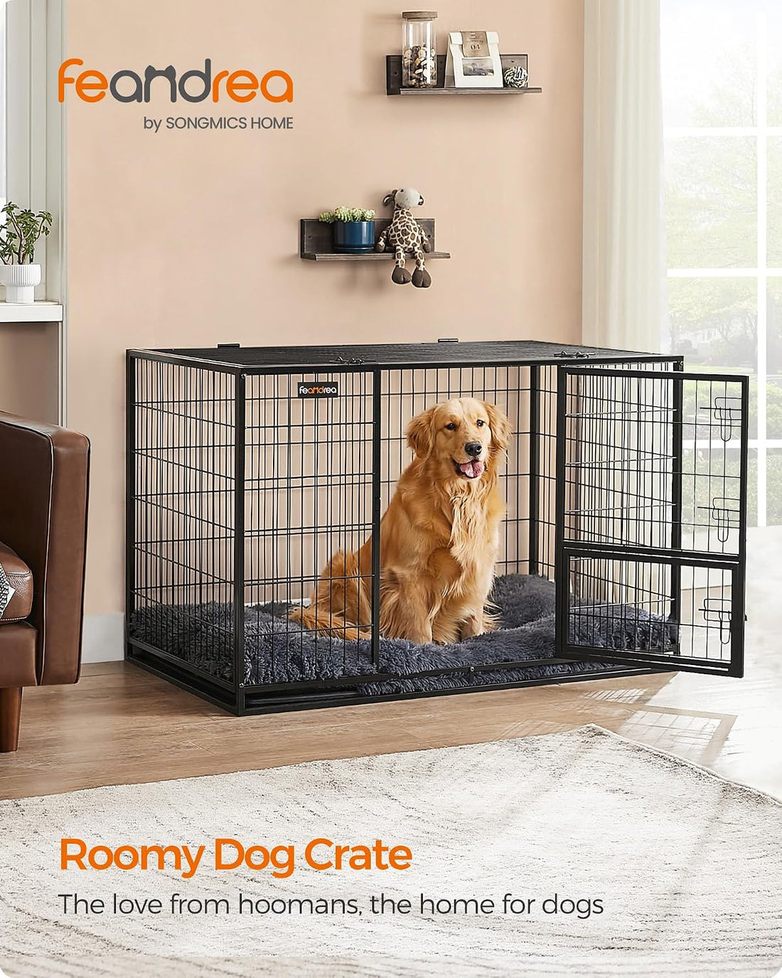 Feandrea 48 Inch Heavy Duty Dog Crate