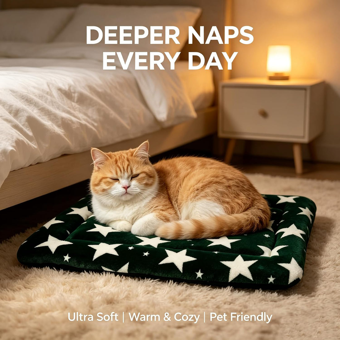Dog Bed Mat,Reversible & Ultra Soft Kennel Pad-Machine Washable Pet