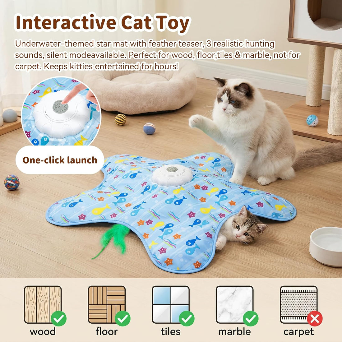 Interactive Touch Activated Hide and Seek Cat Toys for Indoor Cats