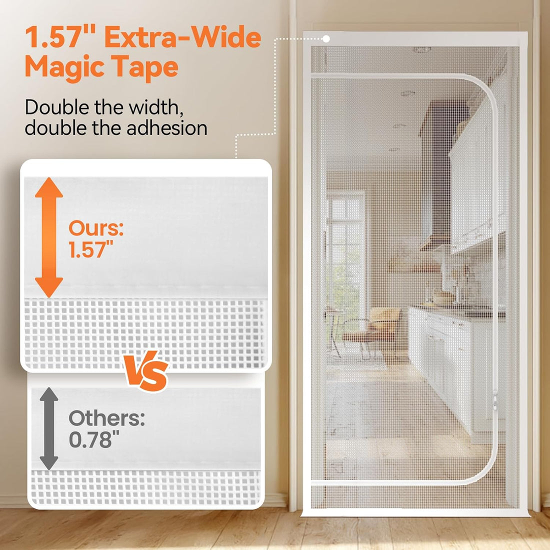 BFNN Cat Proof Screen Door, Extra Tall Mesh Gate, Fit 32'' x 80'' Door