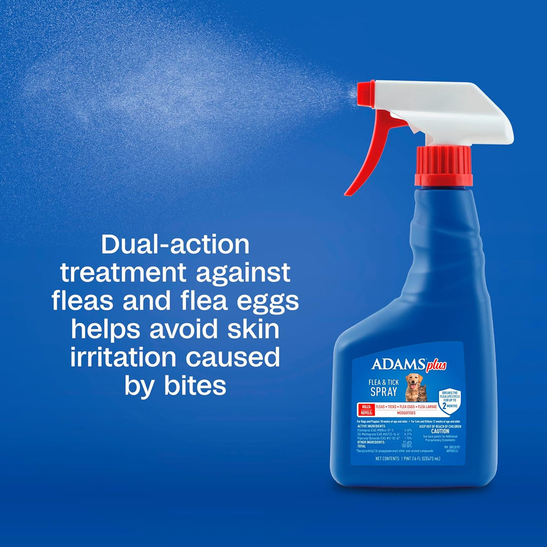 ADAMS Plus Flea & Tick Dog and Cat Spray, Kills Fleas & Ticks