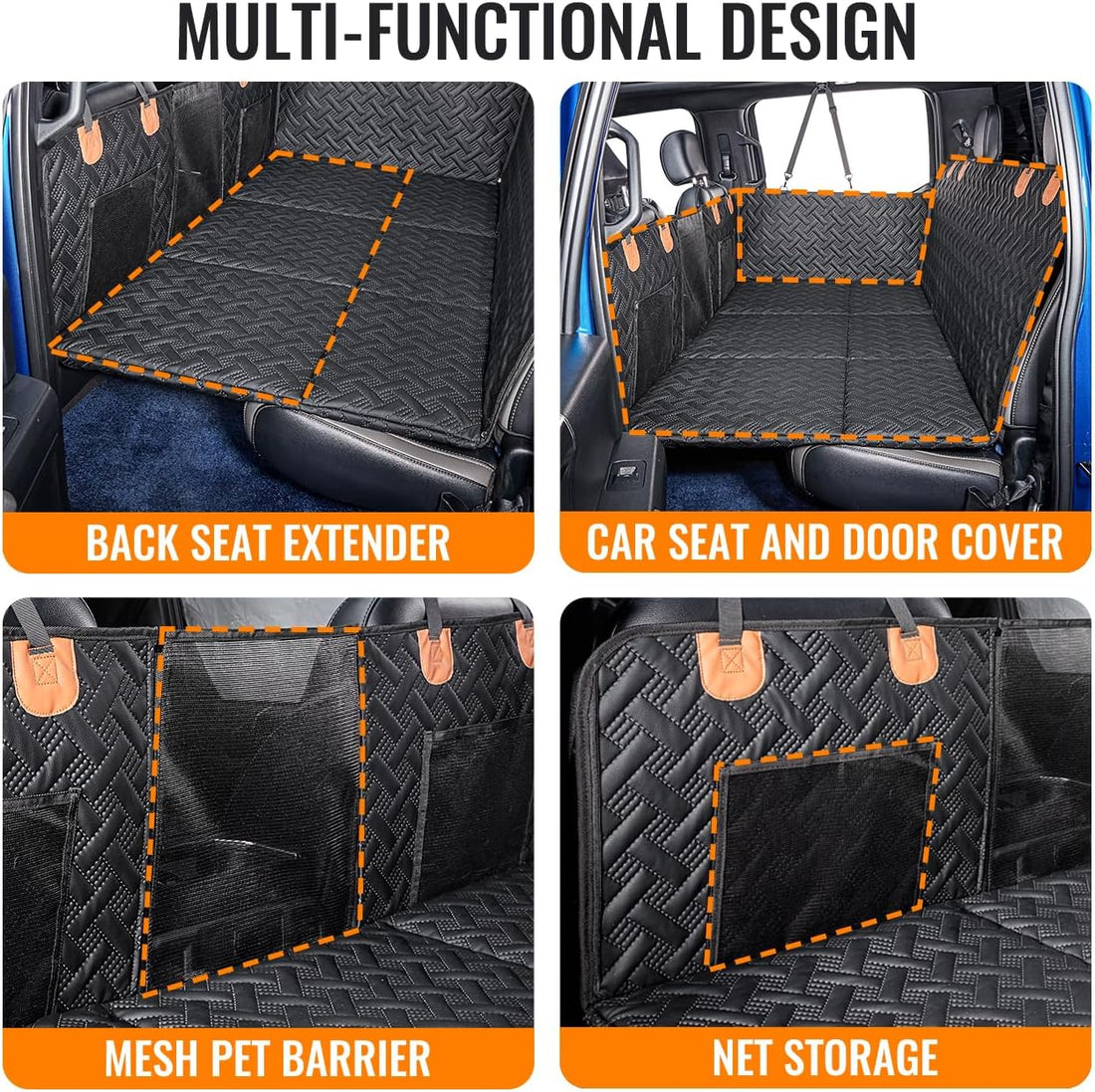 MAXFUT Dog Back Seat Extender for Truck,Truck Dog Seat Cover Back