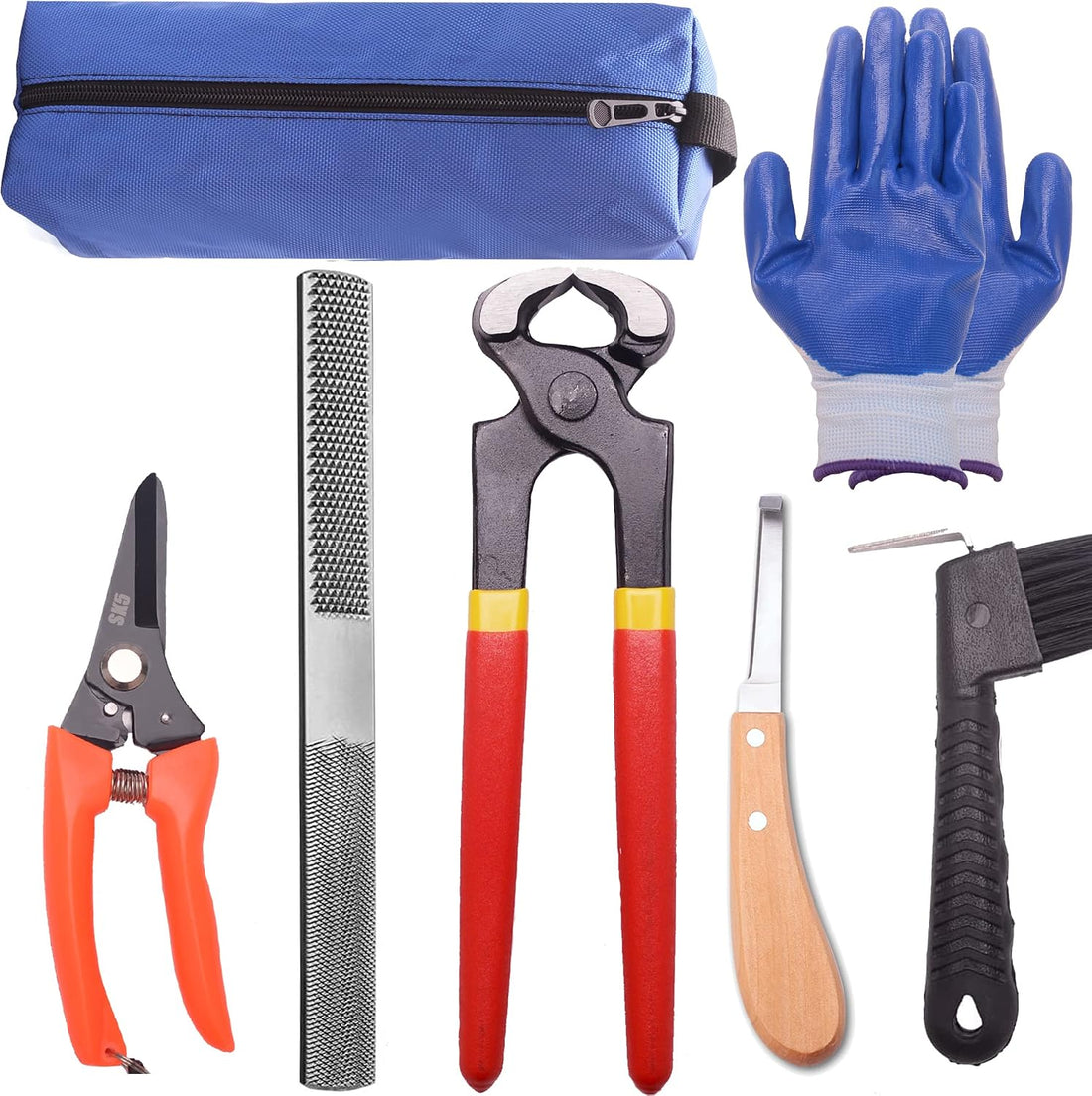 8 inch Farrier Tool Kits （7 Piece） Mini Rasp Hoof File Goat Pig
