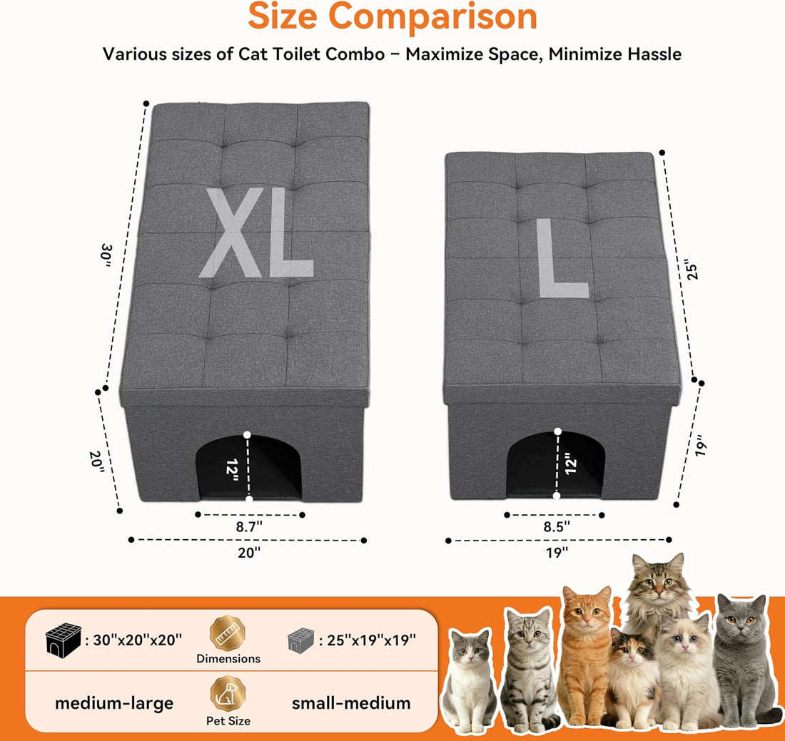 Zerbuger Cat Litter Box Enclosure Furniture for Odor Control,Hidden