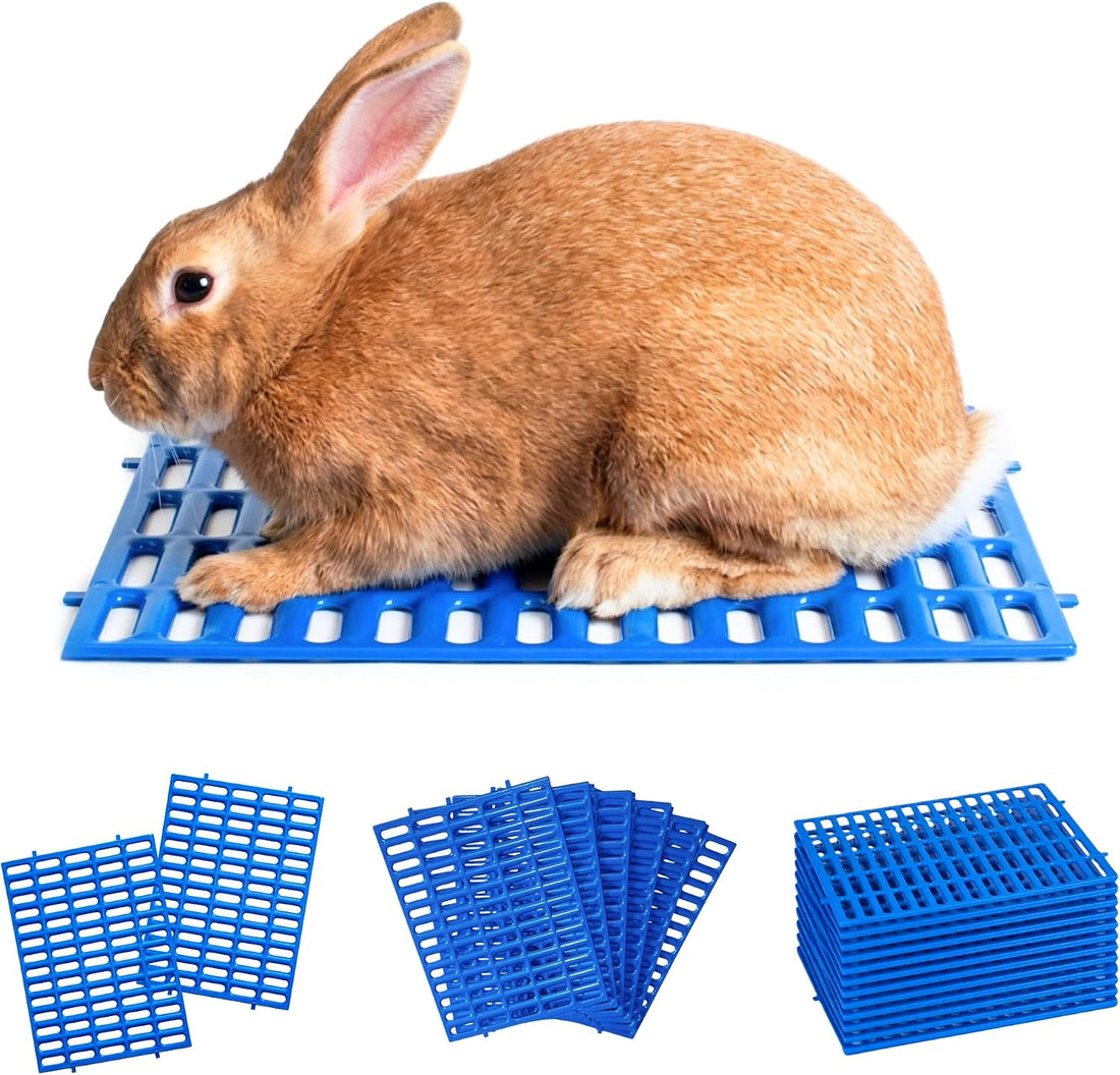 Premium Plastic Rabbit Cage Mats (Gray, 2 Pack) | 15x10 Mat