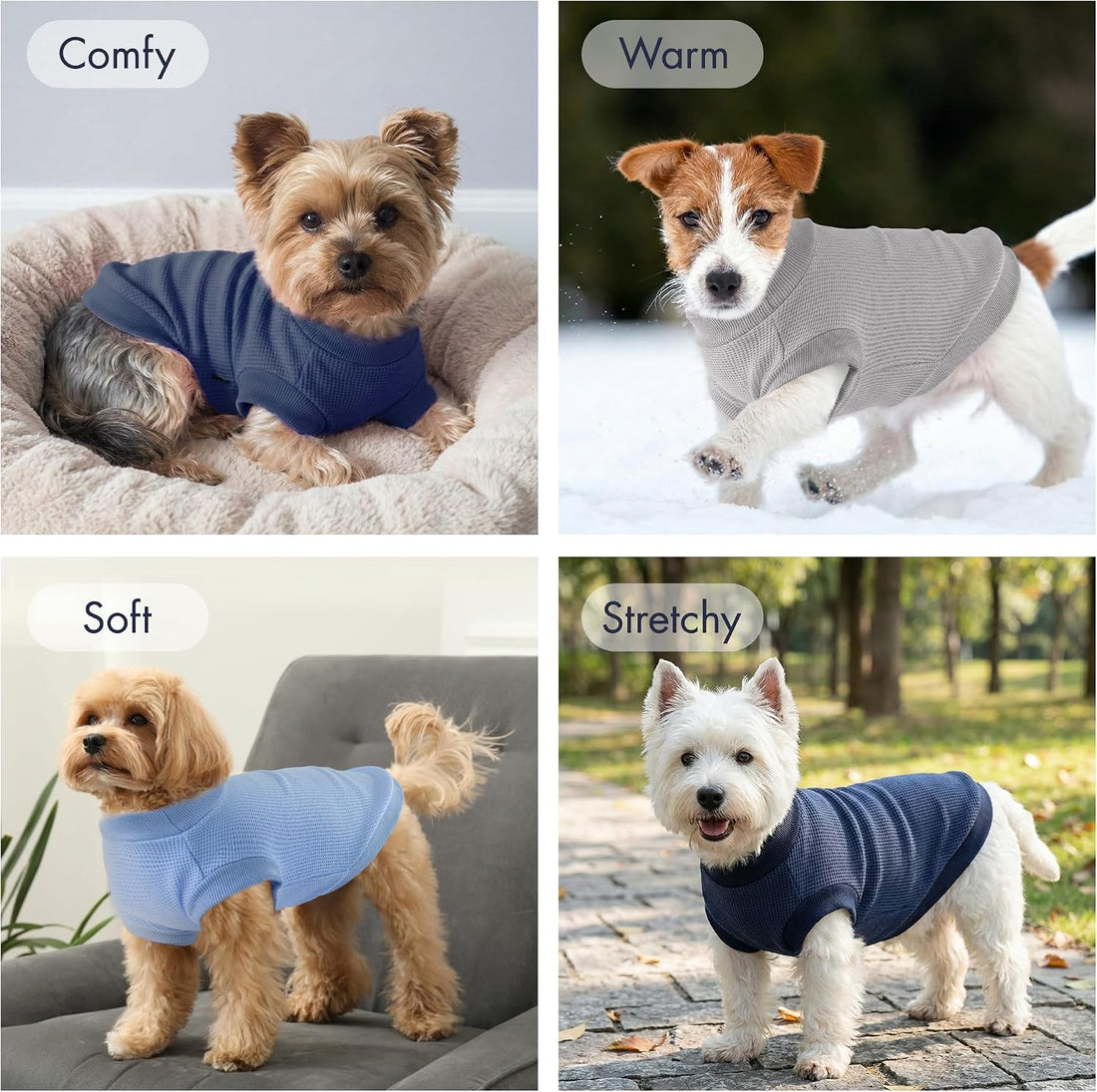 3 Pack Dog Shirt for Small Supplies Functional Waffle Dog Clothes