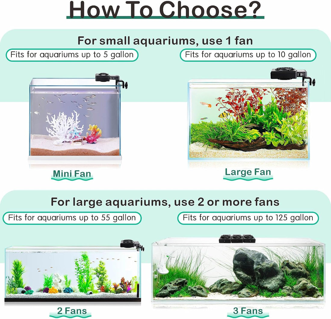 hygger Aquarium Cooling Fan Quiet 3-Head Fish Tank Chiller
