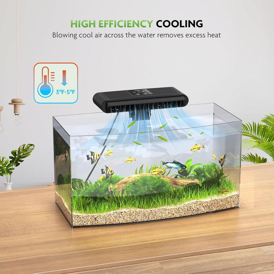 PAIZOO Aquarium Chiller Fan, Ultra-Quiet Fish Tank Cooler with 3