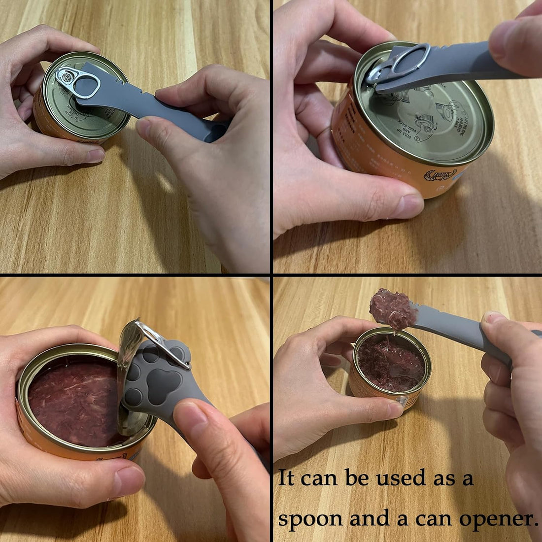 SJANE Cat Food Can Spoons & Can Lids | 4 Pcs | Multi-function Opener