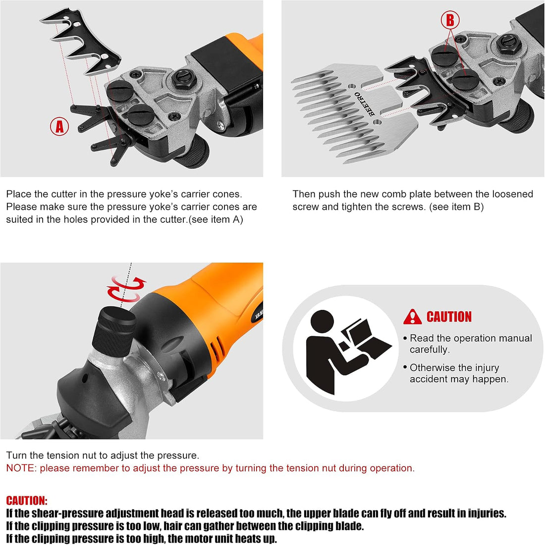 BEETRO 500W Electric Professional Sheep Shears