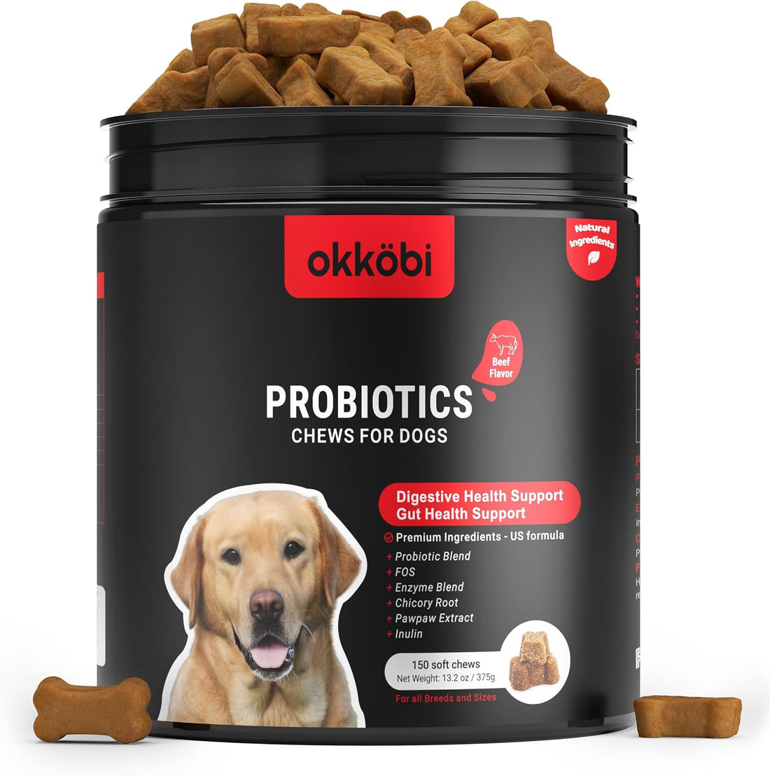 Probiotic Chews for Dogs, 150 Count, Digestive, Gut Health Support
