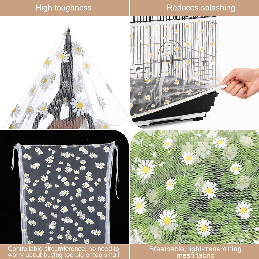 Large Bird Cage Cover With Drawstring