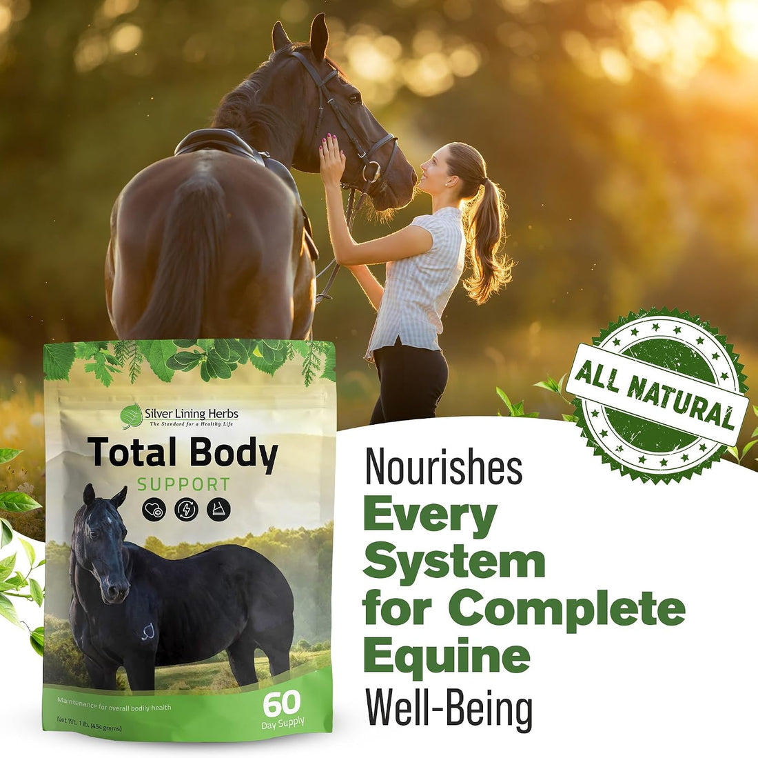Silver Lining Herbs Total Body Supplement - Healthy Coat for Horses