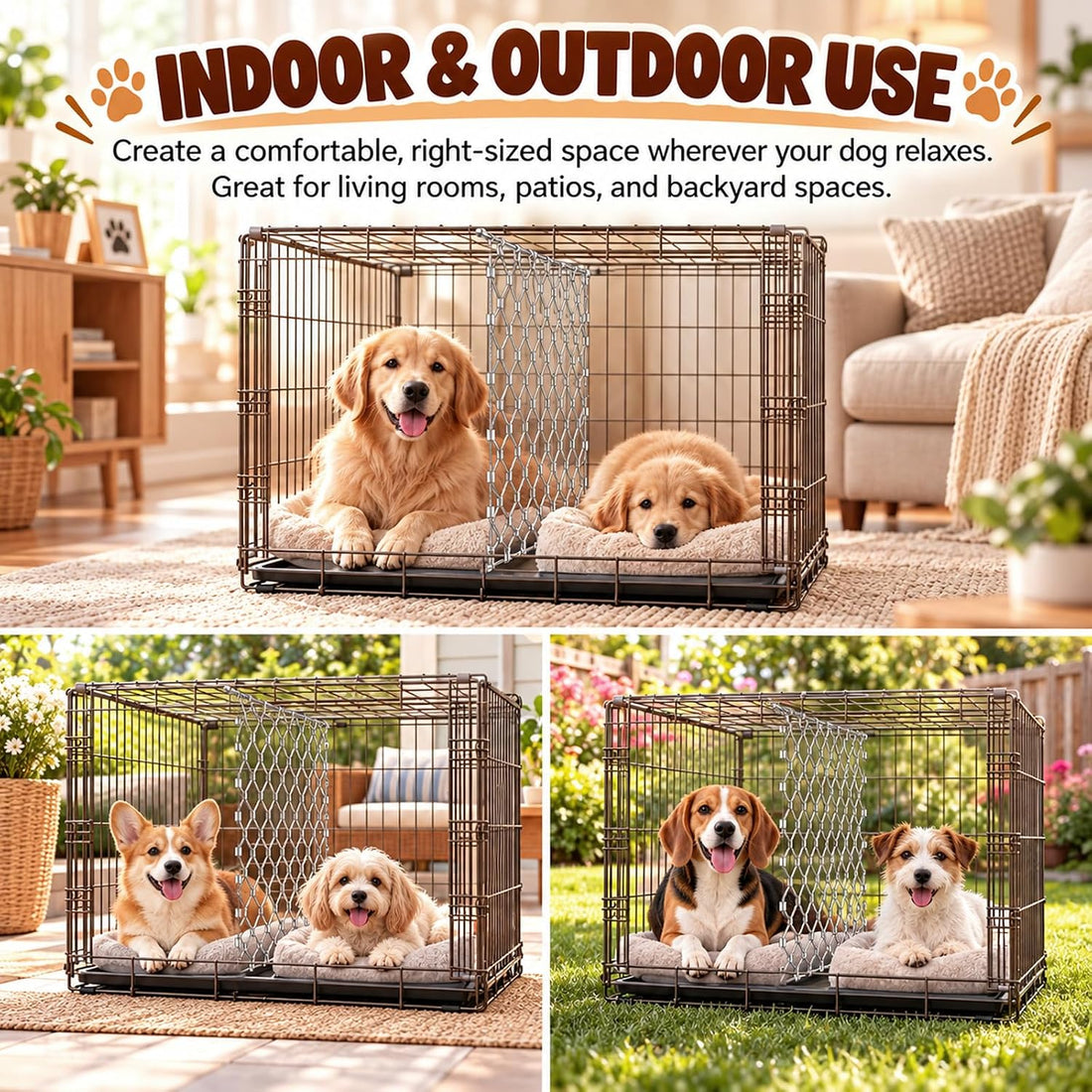 Dog Crate Divider for 42 Inch Crate, Stainless Steel Mesh