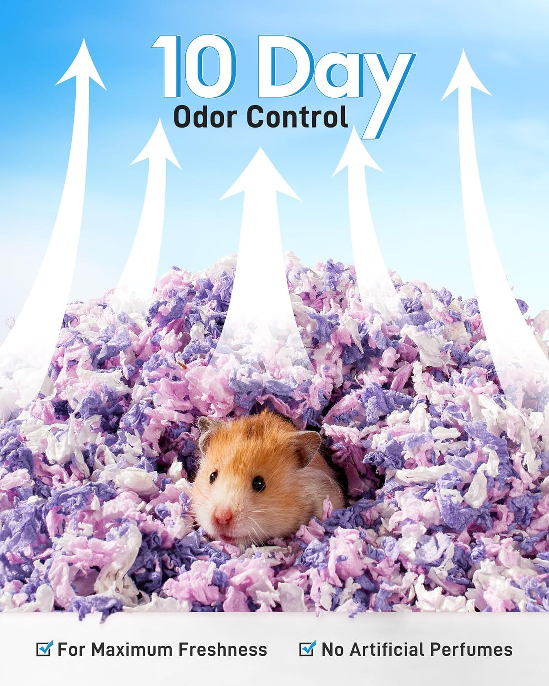 BUCATSTATE Hamster Bedding 15L, 99% Dust-Free Paper Bedding, Lavender
