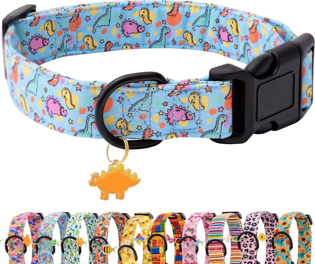 Faygarsle Orange Halloween Dog Collar Ghost Pattern Fall Collar