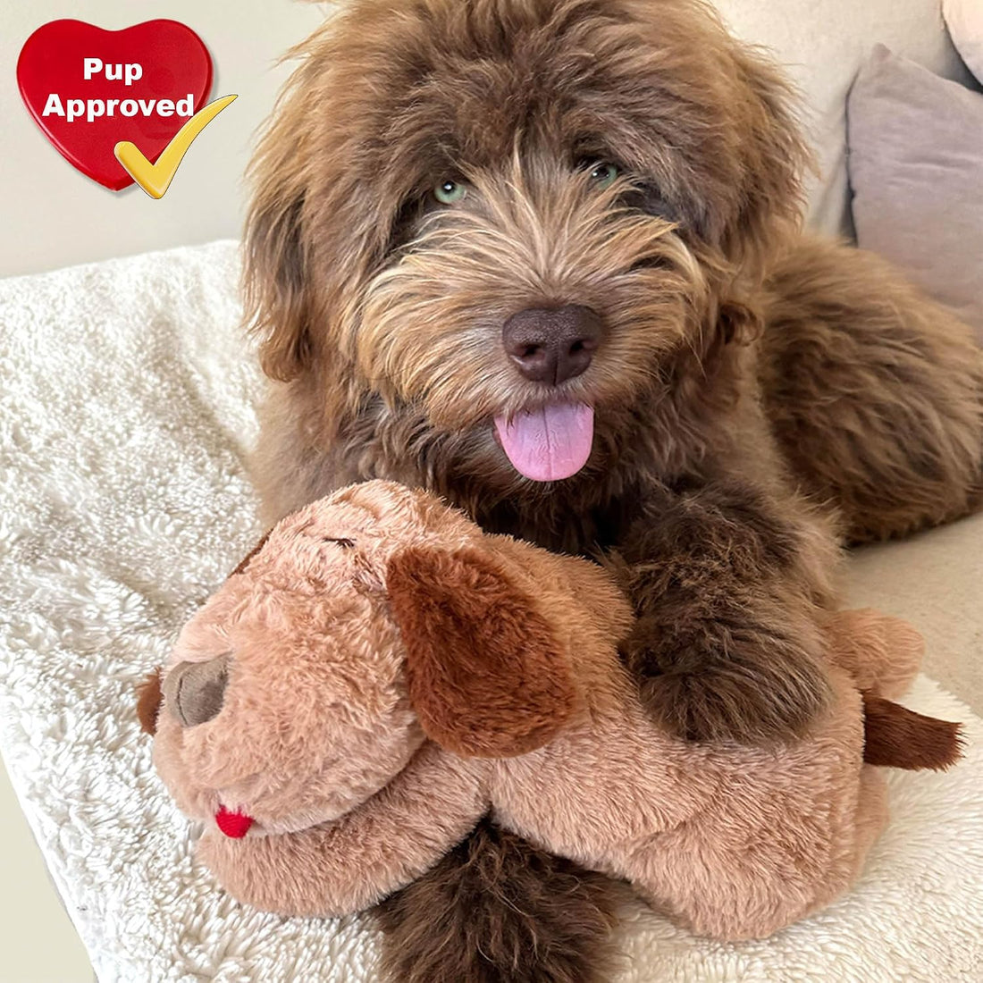 iHeartDogs Heartbeat Puppy Toy - Comfort Cuddler Pillow