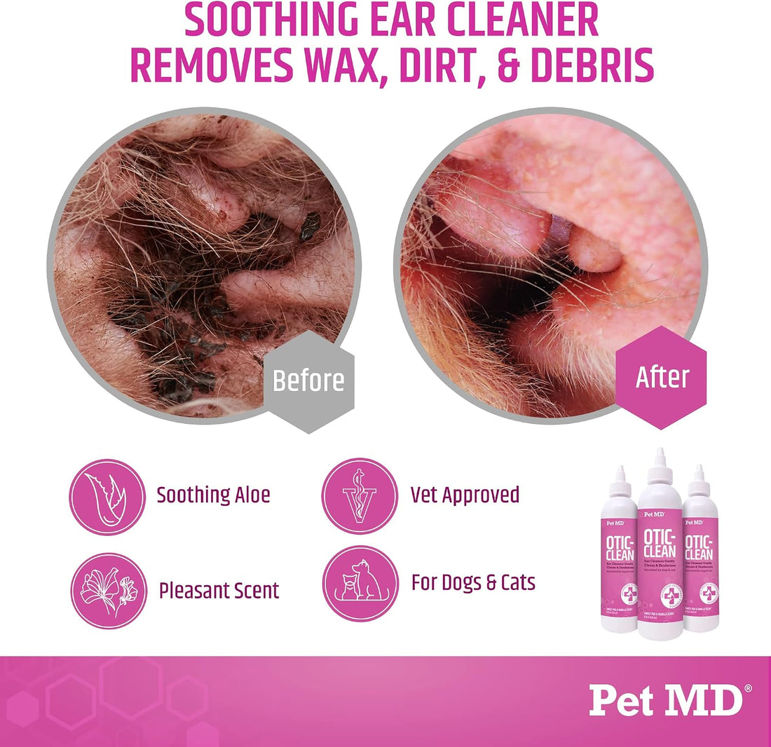 Pet MD Otic Ear Solution for Dogs & Cats - Sweet Pea & Vanilla Scent