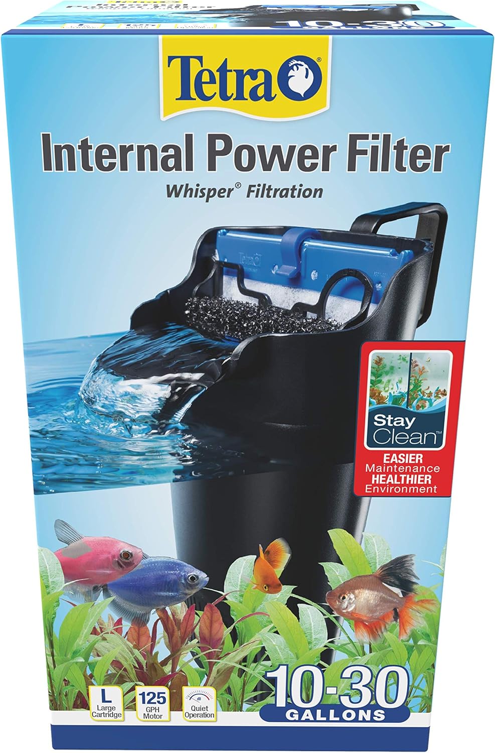 Tetra Whisper 85 GPH Internal Power Filter For Aquariums