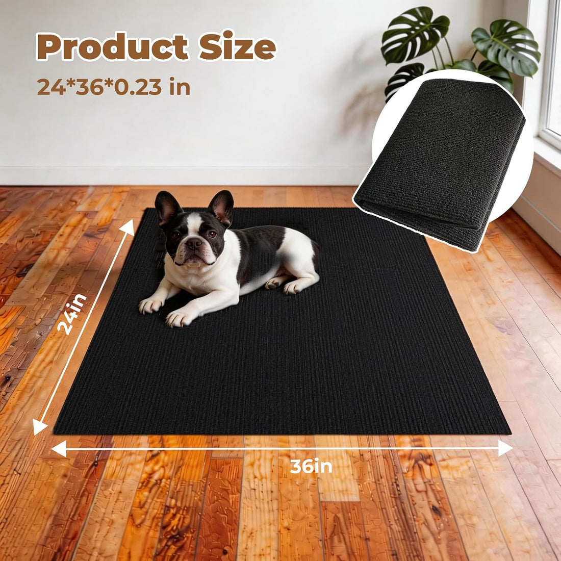 Dog Crate Mat, 24 in X 36 in Dog Playpen Mat Rubber Kennel Mat Extra