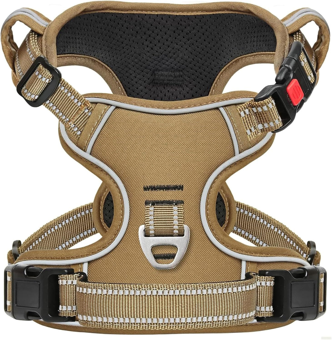 Timos Dog Harness, No Pull Large Sized with 3 Buckles, Flower Orange
