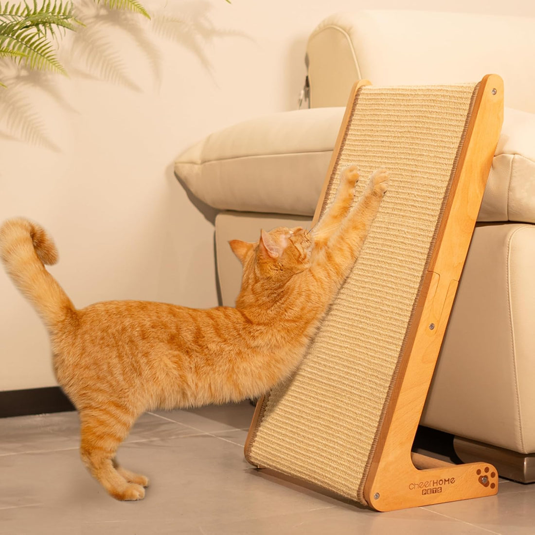 CHEERHOME PETS Sisal Cat Scratcher Ramp for Indoor L-Shape Solid