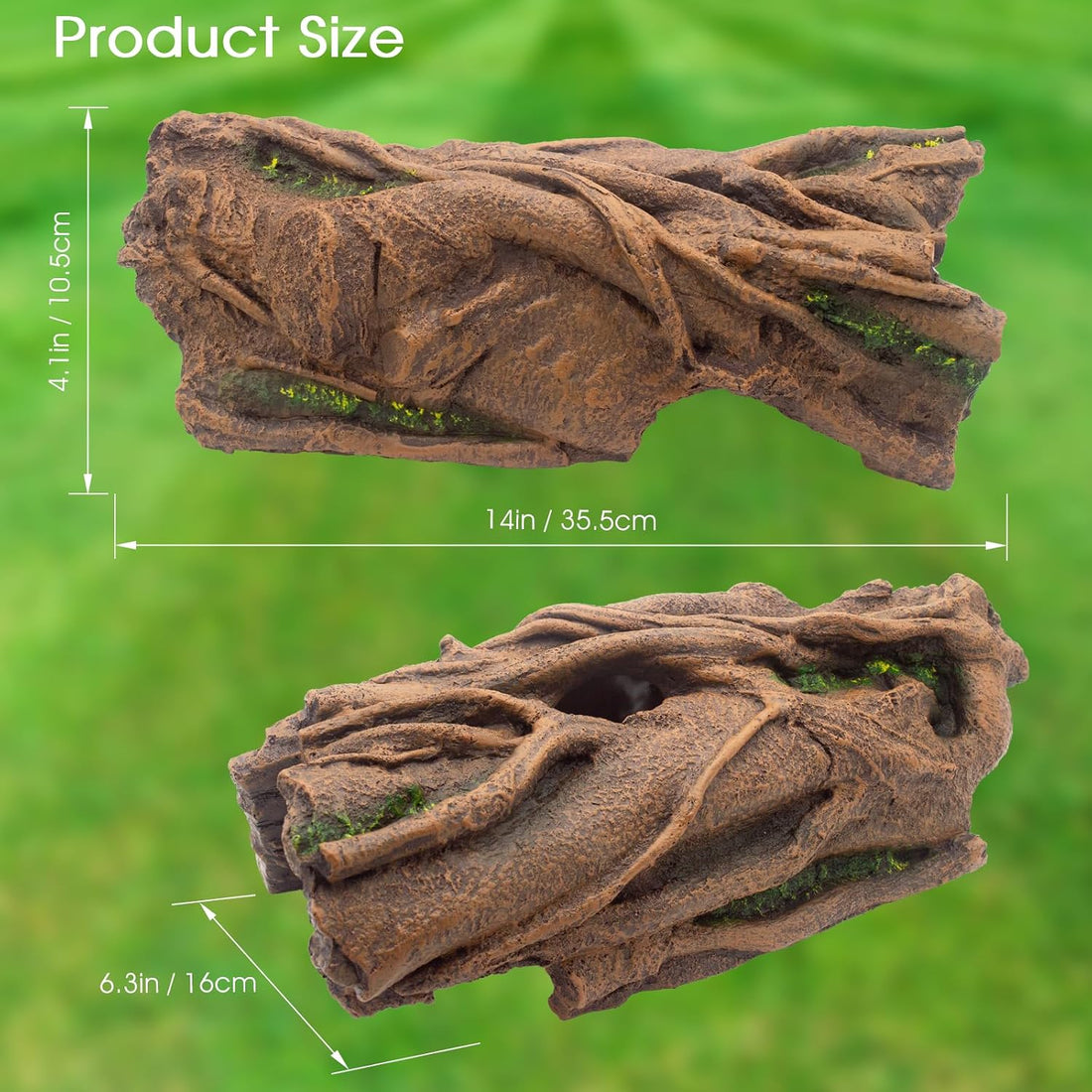 Large Reptile Hide Hollow Log for Snake Ball Python Bearded Dragon