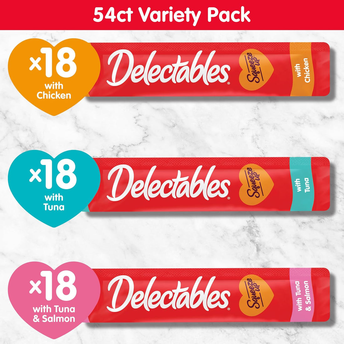 Delectables Squeeze Up Variety Pack, Creamy Lickable Wet Cat Treats