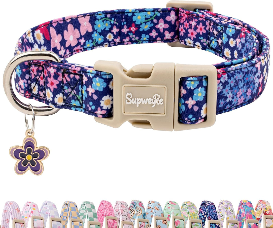 Cute Summer Beach Dog Collar for Girls, Bikini Print XS