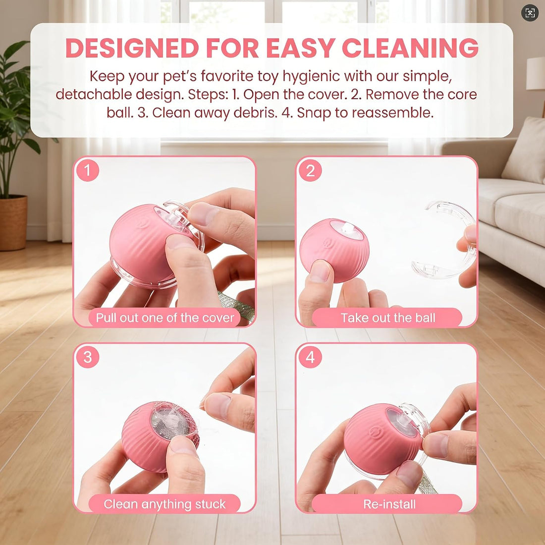 Interactive Cat Toy Ball, 3 Modes, Christmas Gift for Cats
