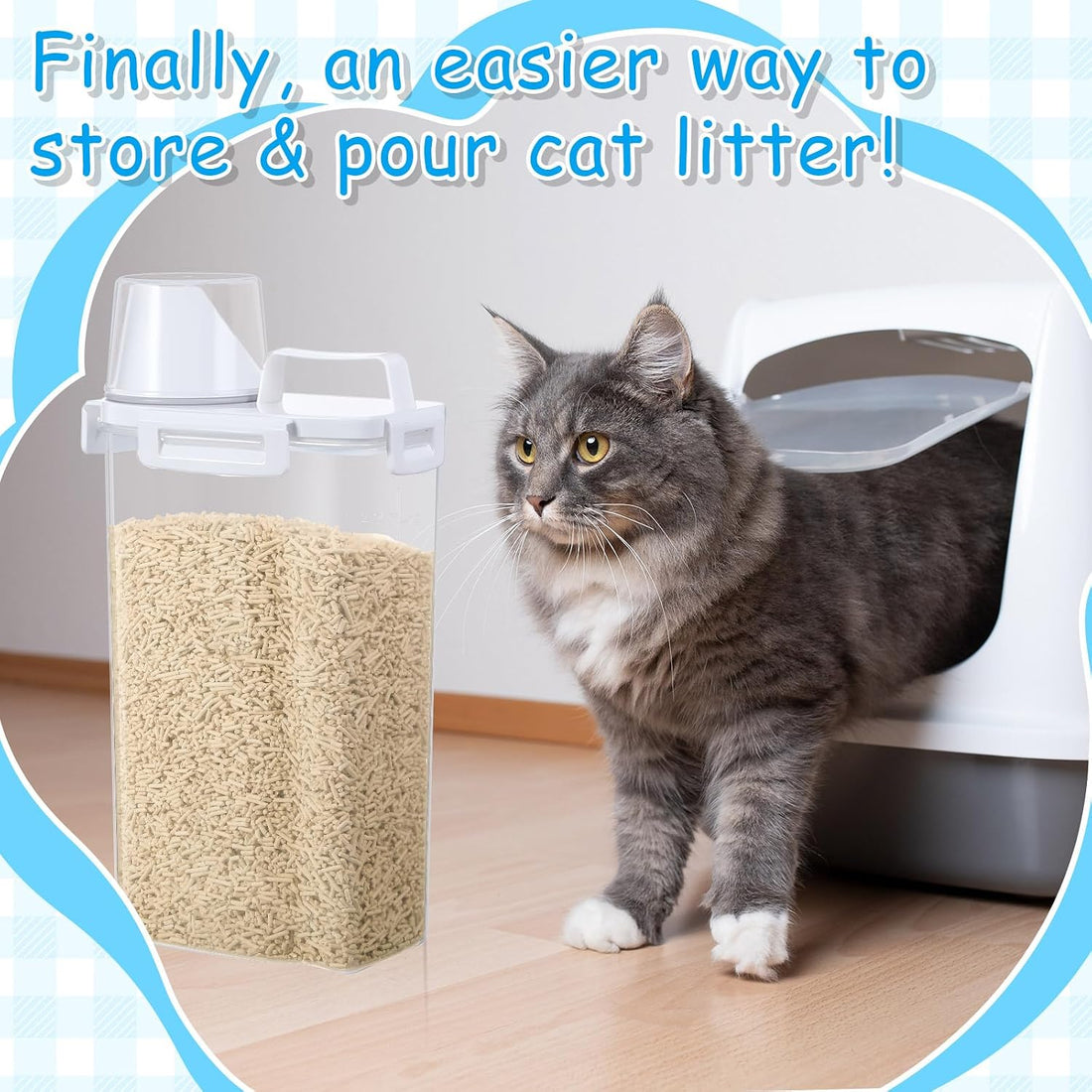 Teenyyou 4 Pcs Cat Litter Storage Container with Airtight Lid