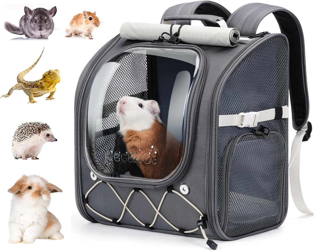 Pecute Small Animal Carrier Guinea Pig Backpack,with Bubble Window