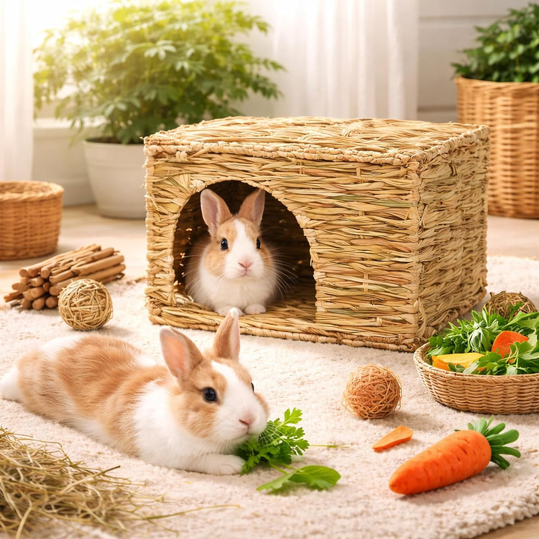 HERCOCCI Extra Large Grass House for Rabbit