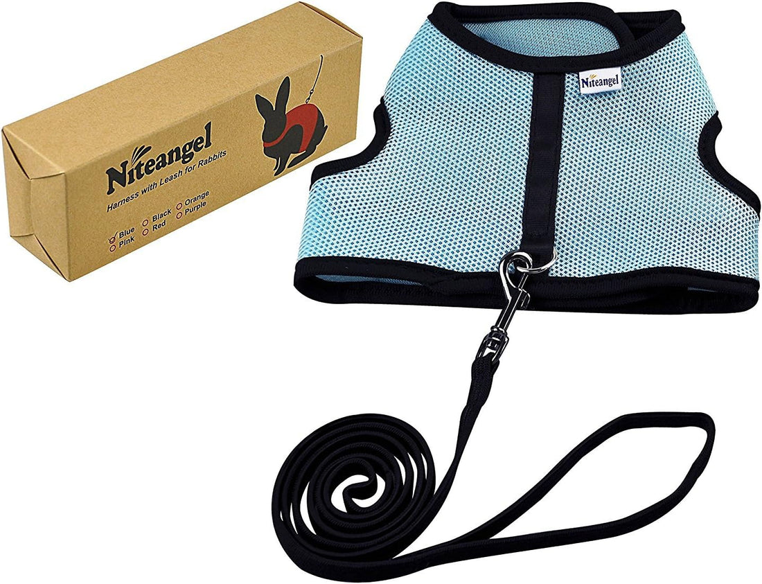 Niteangel Adjustable Soft Harness with Elastic Leash for Rabbits
